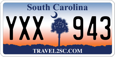 SC license plate YXX943