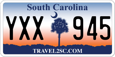 SC license plate YXX945