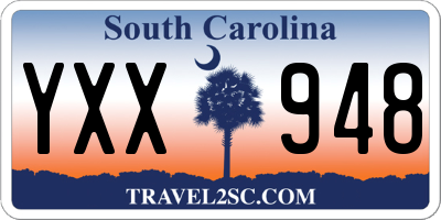 SC license plate YXX948
