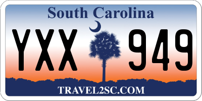 SC license plate YXX949