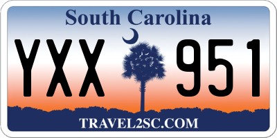 SC license plate YXX951