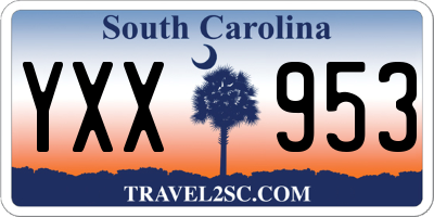 SC license plate YXX953