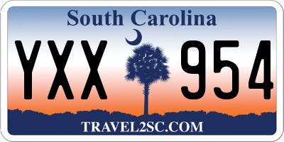SC license plate YXX954