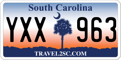 SC license plate YXX963
