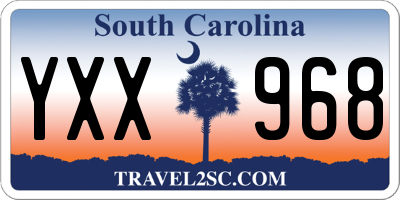 SC license plate YXX968