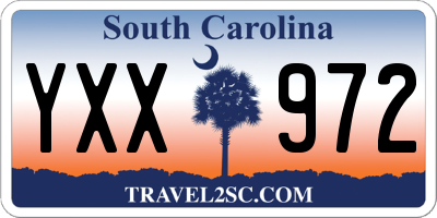 SC license plate YXX972