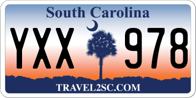 SC license plate YXX978