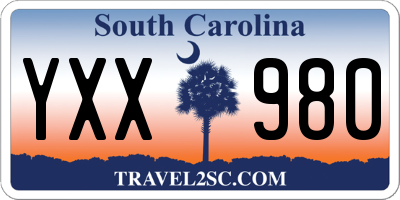 SC license plate YXX980