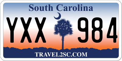SC license plate YXX984