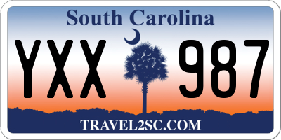 SC license plate YXX987