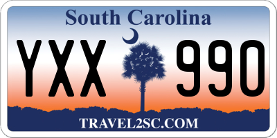 SC license plate YXX990