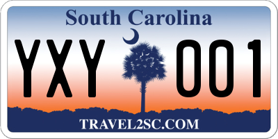 SC license plate YXY001