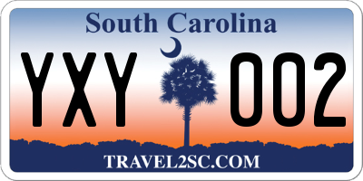 SC license plate YXY002