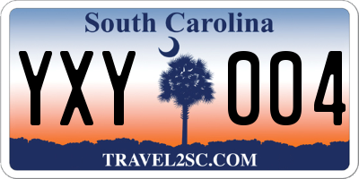 SC license plate YXY004