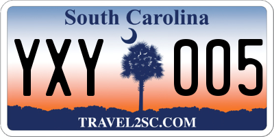 SC license plate YXY005
