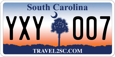 SC license plate YXY007