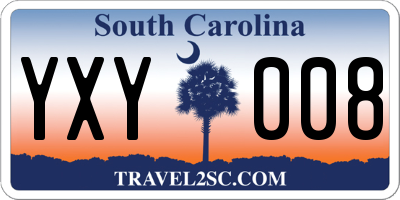 SC license plate YXY008