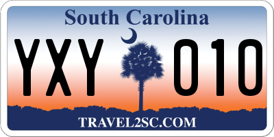 SC license plate YXY010