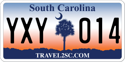 SC license plate YXY014