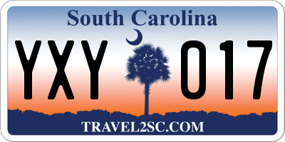 SC license plate YXY017