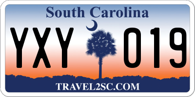 SC license plate YXY019