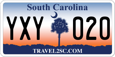 SC license plate YXY020
