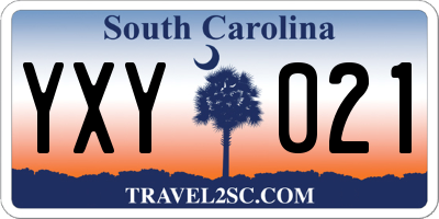 SC license plate YXY021