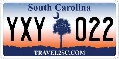 SC license plate YXY022
