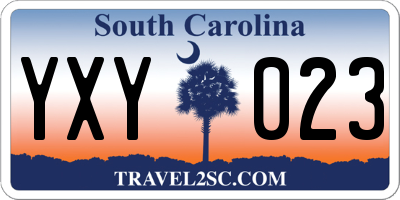 SC license plate YXY023