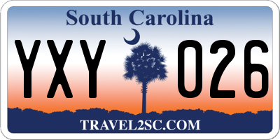 SC license plate YXY026