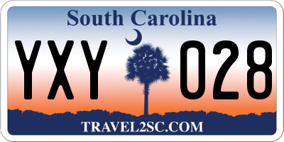 SC license plate YXY028