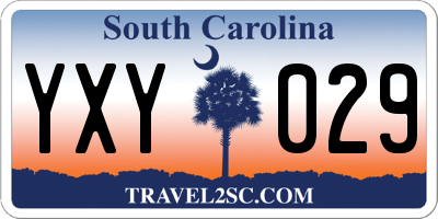 SC license plate YXY029