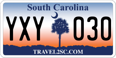 SC license plate YXY030