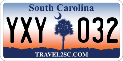 SC license plate YXY032