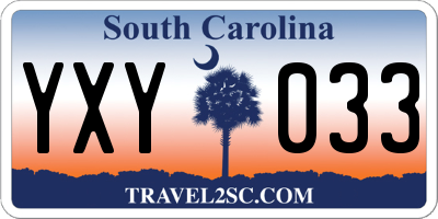 SC license plate YXY033