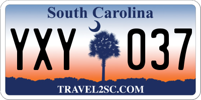 SC license plate YXY037