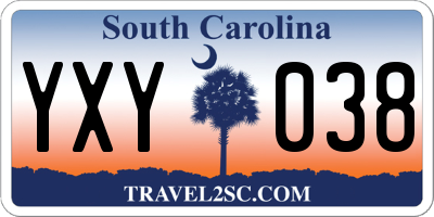 SC license plate YXY038