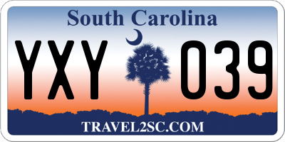 SC license plate YXY039