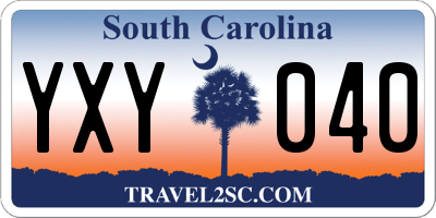 SC license plate YXY040