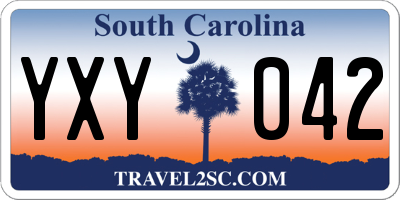 SC license plate YXY042