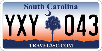 SC license plate YXY043