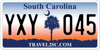 SC license plate YXY045