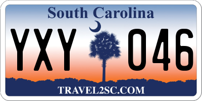 SC license plate YXY046