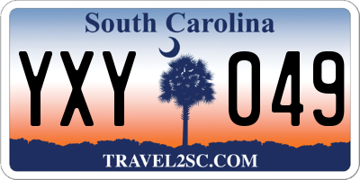 SC license plate YXY049