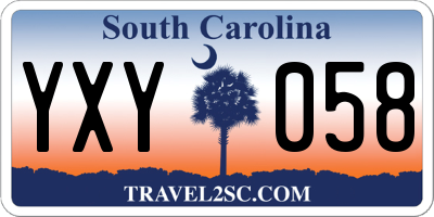 SC license plate YXY058
