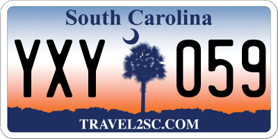 SC license plate YXY059
