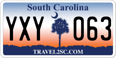 SC license plate YXY063