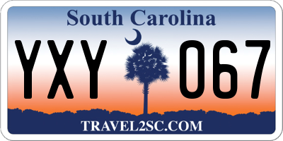 SC license plate YXY067