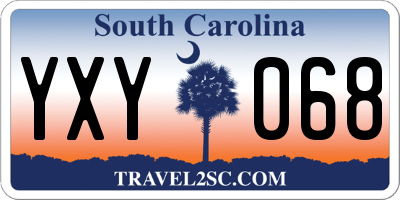 SC license plate YXY068