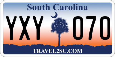 SC license plate YXY070